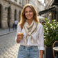 Striped Triangle Scarf Lightweight Soft Neck Head Scarf Casual Layering Wrap 39.5¡Á21.5 Inches