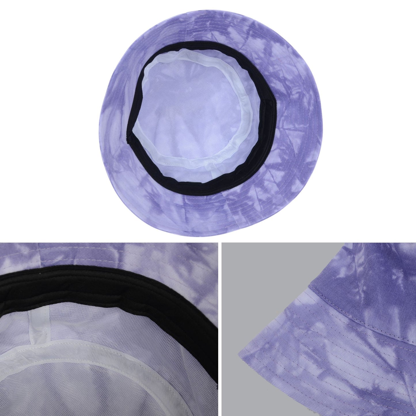 Summer Fisherman Hat Outdoor Travel Tie Dye Bucket Hat with Wide Brim Casual Sun Protection