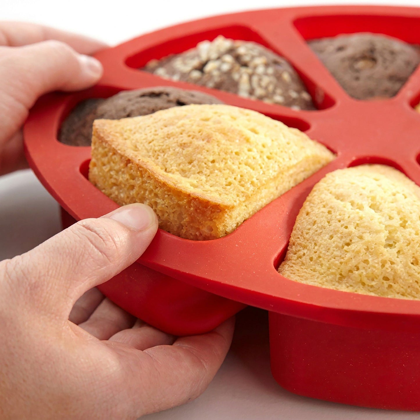 2-Piece Silicone Cake Slice Baking Mold with 8 Compartments