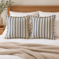 Striped Fringe Decorative Throw Pillow Cover Set of 2