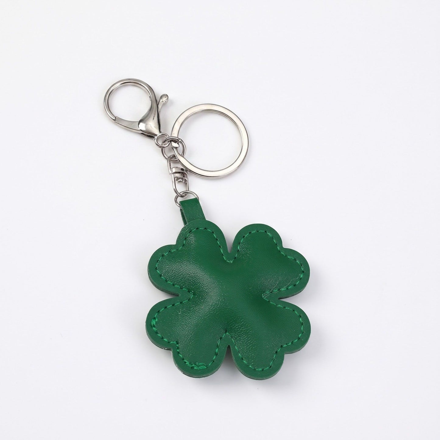 Four-Leaf Clover Bag Charm with Silver Tone Clip