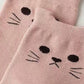 Cat Face Grip Socks with Paw Print Anti-Slip Sole Soft Knit Ankle Socks for Home or Yoga 3-Pack