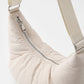Padded Crescent Shoulder Bag with Wide Strap and Top Zipper Closure 13x7.5x2.5in