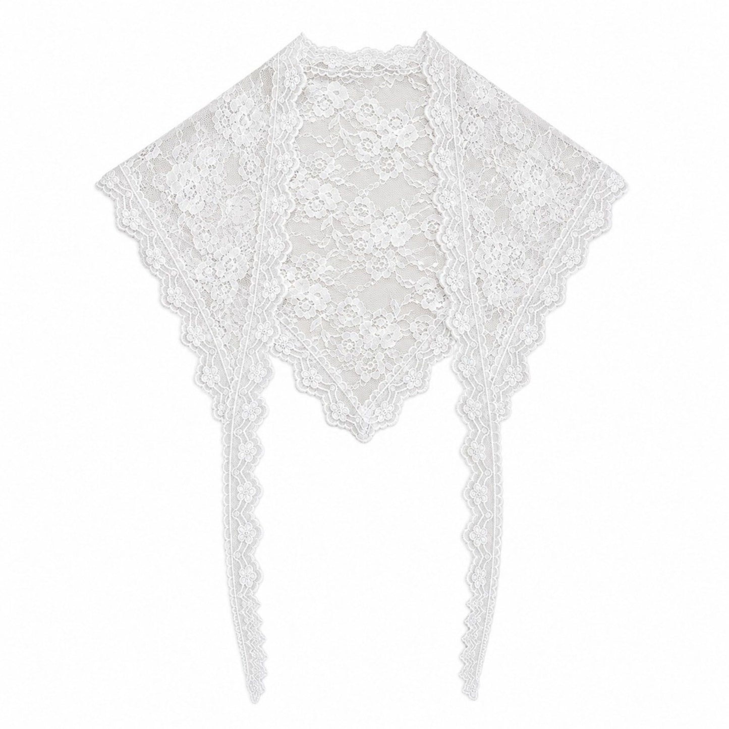 Women's Floral Lace Triangle Scarf - Sweet Layered Skirt Cover-up & Tie-On Waist Belt