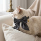 Pet Bow Collar Soft Adjustable Satin Bow Tie with Bell Detail Elegant Neck Accessory