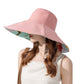 Wide Brim Floppy Sun Hat with Colorful Printed Underside UV Protection Lightweight Foldable Design for Outdoor Use