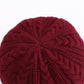Cable Knit Brim Beanie Faux Fur Lined Warm Winter Hat