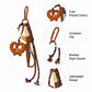 Pretzel Keychain Bag Charm with Brown Cord Tassel Carabiner Clip and Gold Tone Accent