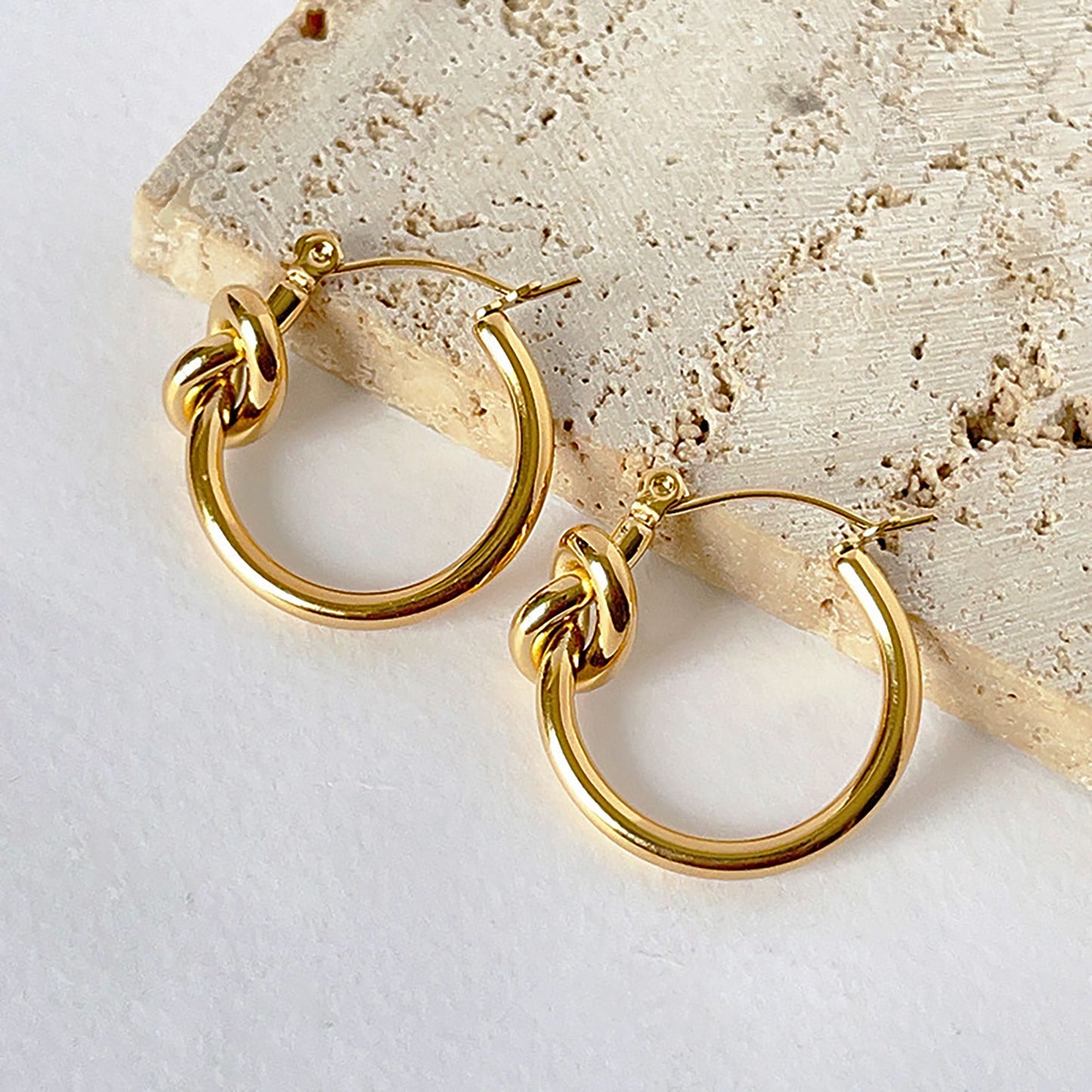Women's Knot Hoop Earrings Statement Hoops for Versatile Styling