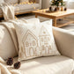 Embroidered Gingerbread House Decorative Throw Pillow Cover for Holiday Decor 17.7 x 17.7in