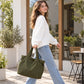 Large Shoulder Tote Bag with Zipper Pockets