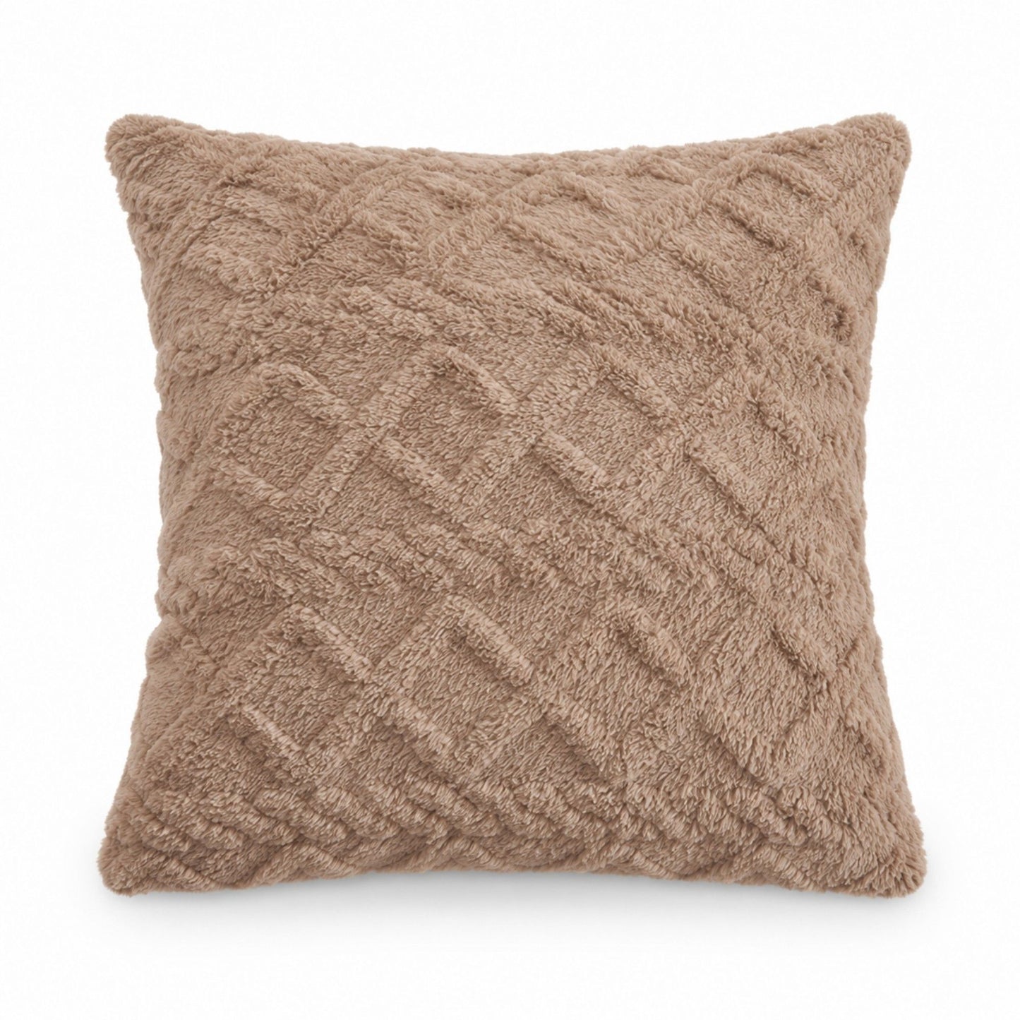 Plush Textured Jacquard Throw Pillow Cover Square Decorative Cushion Cover