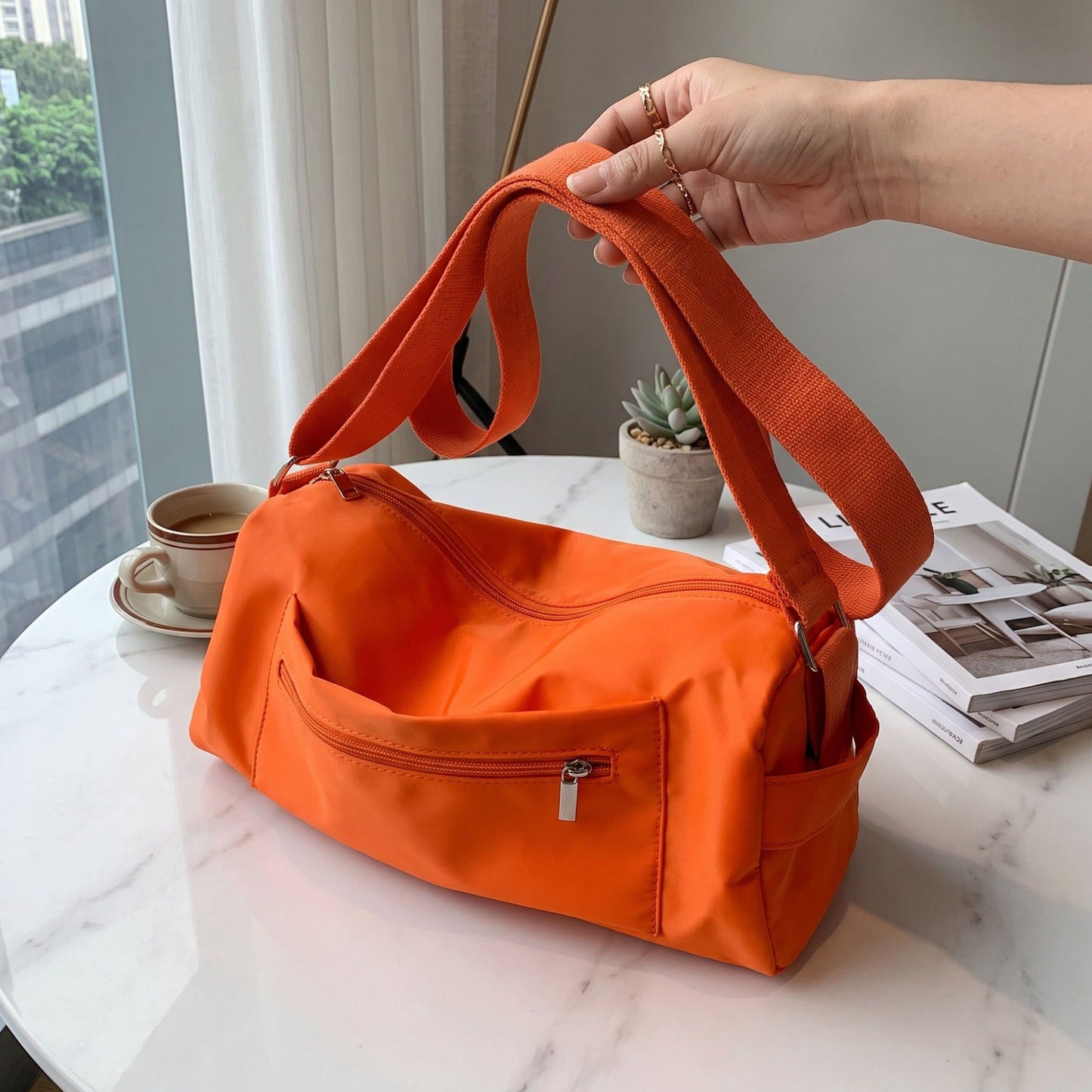 Shoulder Bag Adjustable Strap Multi Pocket Casual Crossbody Bag