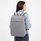 Modern Business Laptop Backpack - Sleek Commuter Daypack with Metallic Handle for Office, School, and Travel