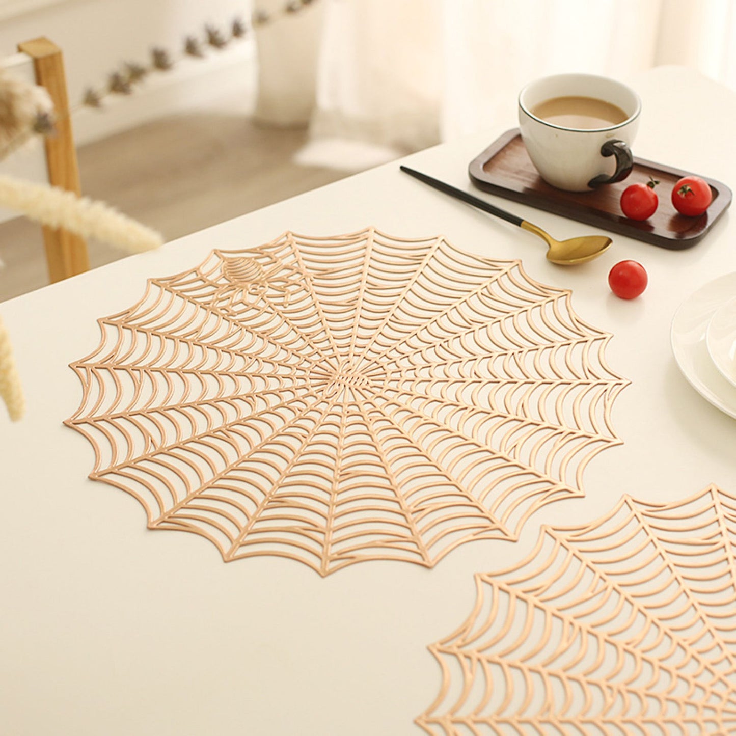 Halloween Spiderweb PVC Waterproof Non-Slip Placemat