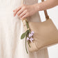 Flower Bag Charm with Leaf Detail and Loop Attachment