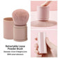2-Piece Retractable Kabuki Makeup Brush Set with Soft Synthetic Bristles for Powder and Blending
