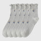 Adorable Summer Ruffle-Edge Ankle Socks 5pk