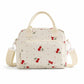 Printed Corduroy Lunch Bag with Adjustable Shoulder Strap