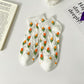 Adorable Summer Floral Embroidered Ankle Socks 4Pk