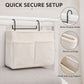 Hanging Bedside Storage Caddy with Hooks and Multiple Pockets Bed Rail Organizer