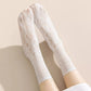Lace Liner Socks with Elastic Cuff and Floral Mesh Detail Soft Stretch 2-Pack