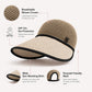 Wide Brim Woven Visor Hat with UPF 50 Plus Crown Ponytail Back and Contrast Trim