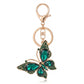 2pc Butterfly Rhinestone Keychain Bag Charm with Lobster Clasp
