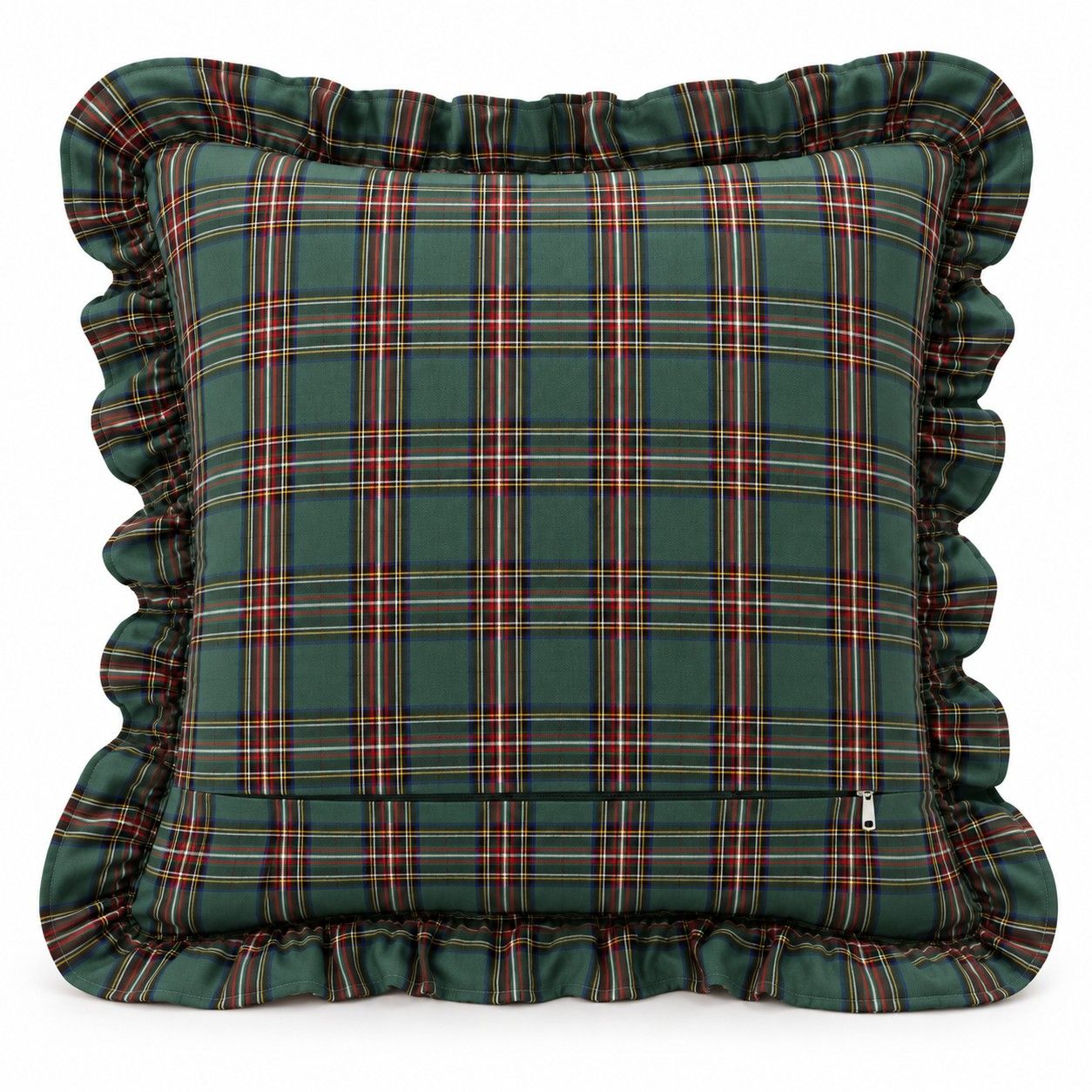 2 Pack Christmas Plaid Ruffle Throw Pillow Covers 18 x 18 Inch for Couch and Bed