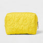 Floral Quilted Makeup Bag Large Capacity Cosmetic Toiletry Travel Pouch with Handle