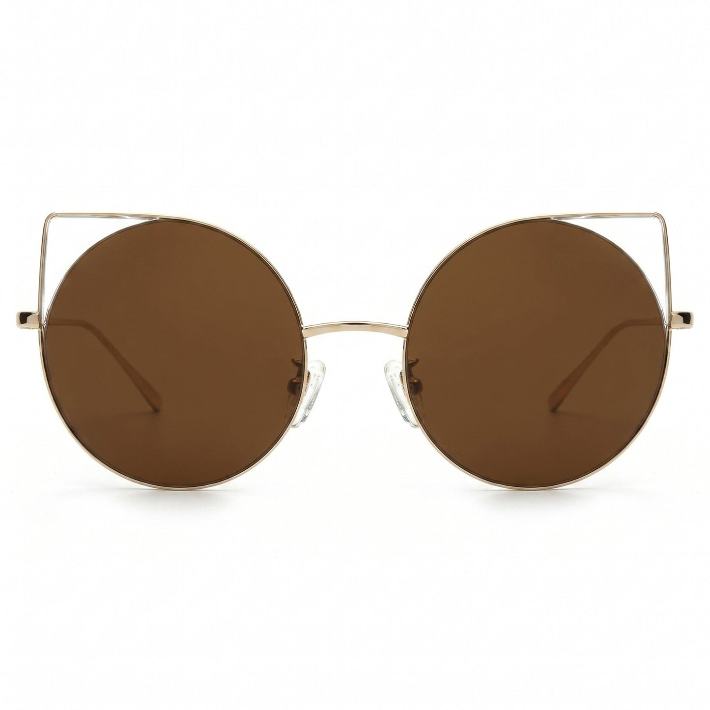 Oversized Mirrored Lens Round Cat Eye Sunglasses Chic Fashion Accessory Trendy Statement Eyewear