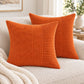 2 Pack Soft Corduroy Throw Pillow Covers 18 x 18 Inch and 12 x 20 Inch