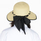 Women's Wide Brim Straw Hat with Braided Band and Contrast Bow Detail