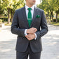 Men's Textured Solid Color Tie Gift Set with Matching Pocket Square Cufflinks and Silver Tie Clip
