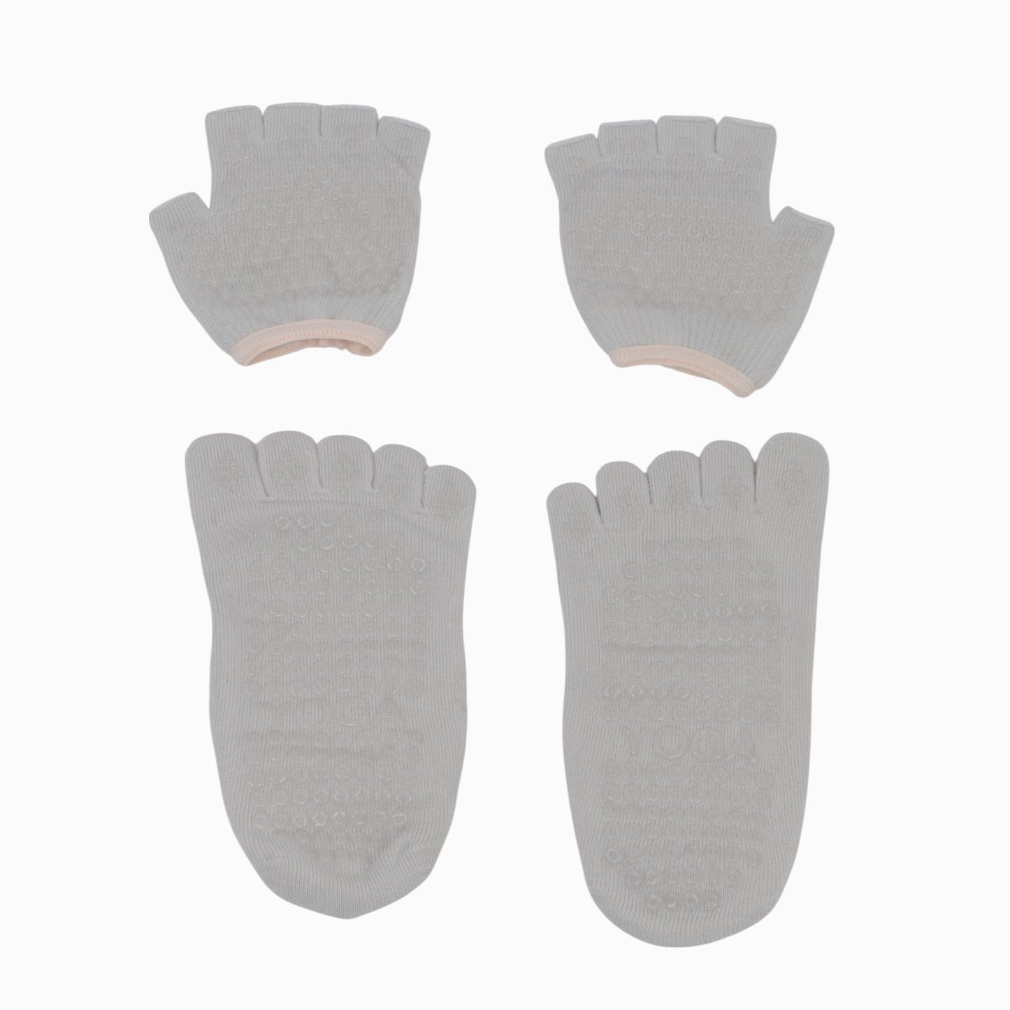 Yoga Socks and Gloves Set with Anti-Slip Grip for Pilates and Barre Workouts