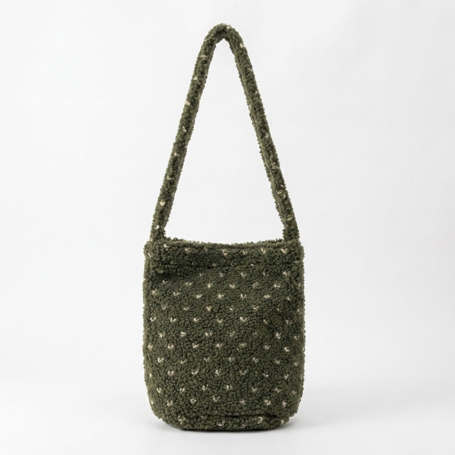 Fuzzy Shoulder Bag Soft Textured Tote Purse with Magnetic Closure