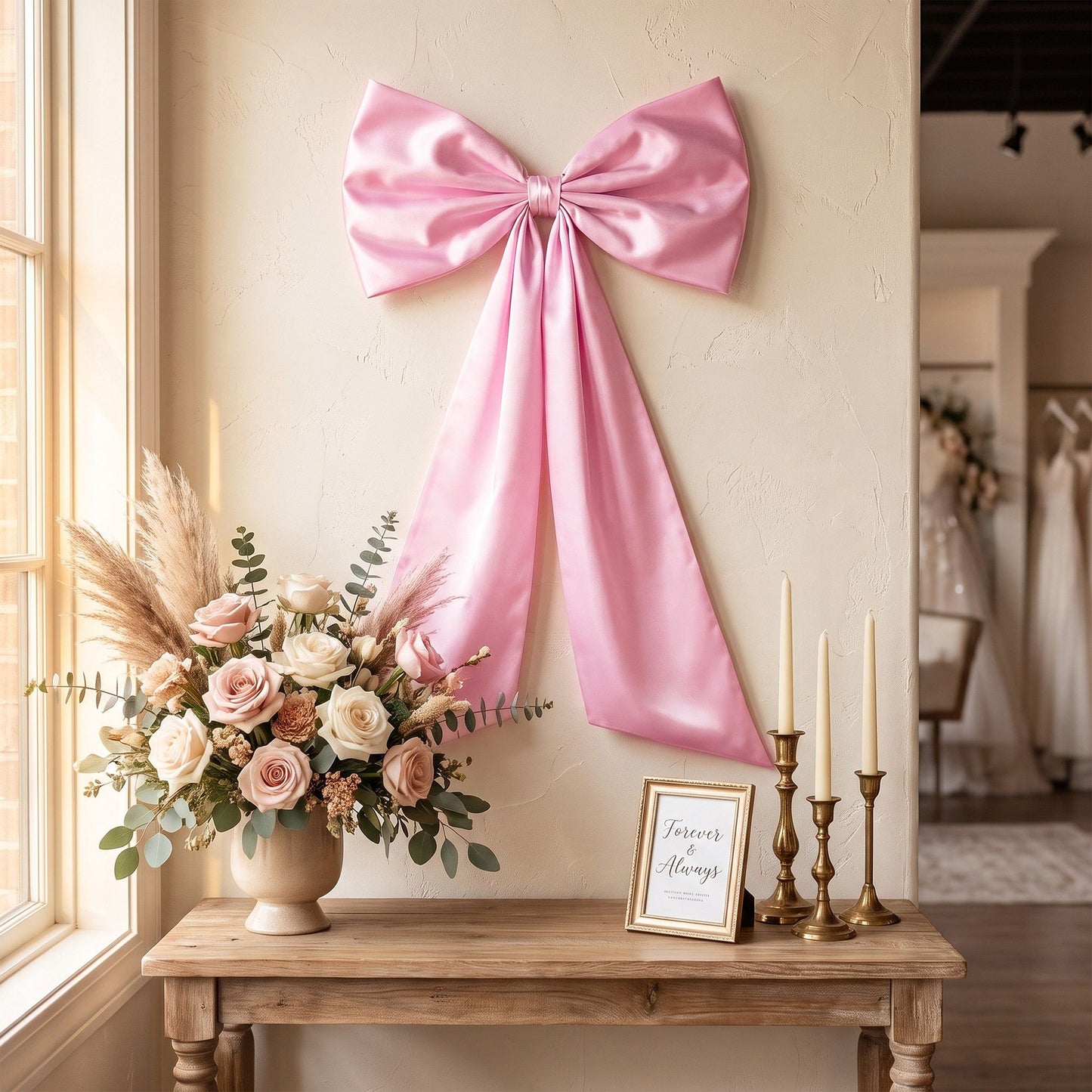 Large Decorative Bow with Long Tails for Holiday Decor