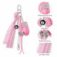 Boxing Glove Keychain Bag Charm with 8 Ball Accent Lace Ribbon and Clip