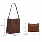 Faux Suede Shoulder Tote Bag with Removable Zip Pouch Adjustable Strap and Magnetic Closure