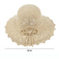 Crochet Wide Brim Sun Hat with Scalloped Edge Floral Accent and Chin Strap
