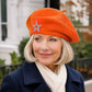 Rhinestone Star Embellished Knit Wool Beret