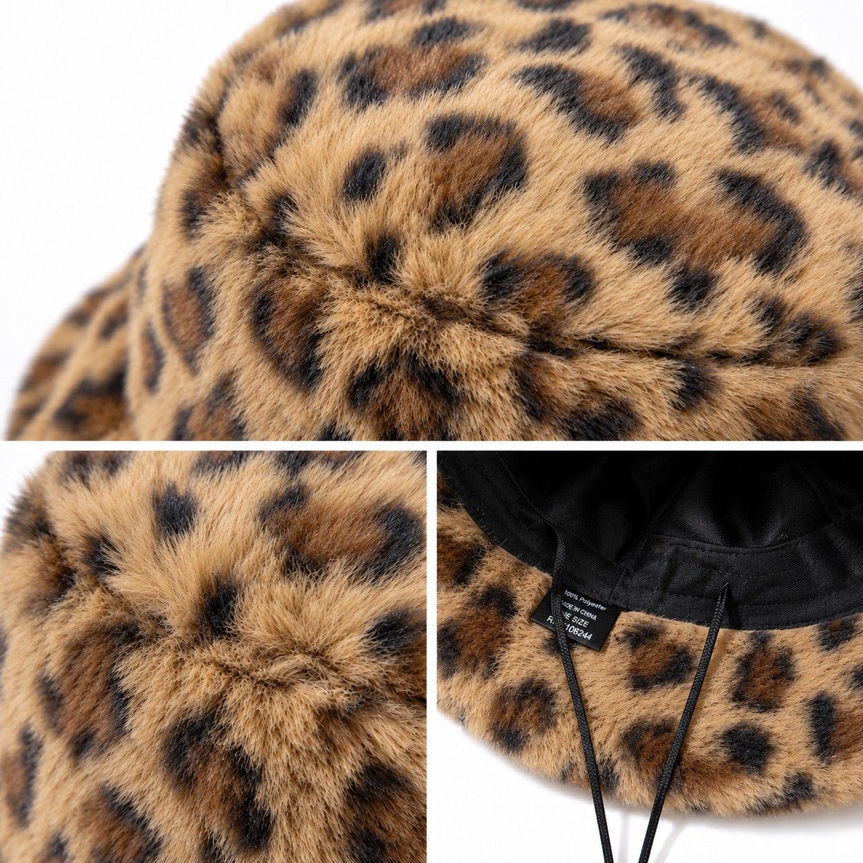 Faux Fur Bucket Hat Soft Plush Winter Casual Fashion Hat