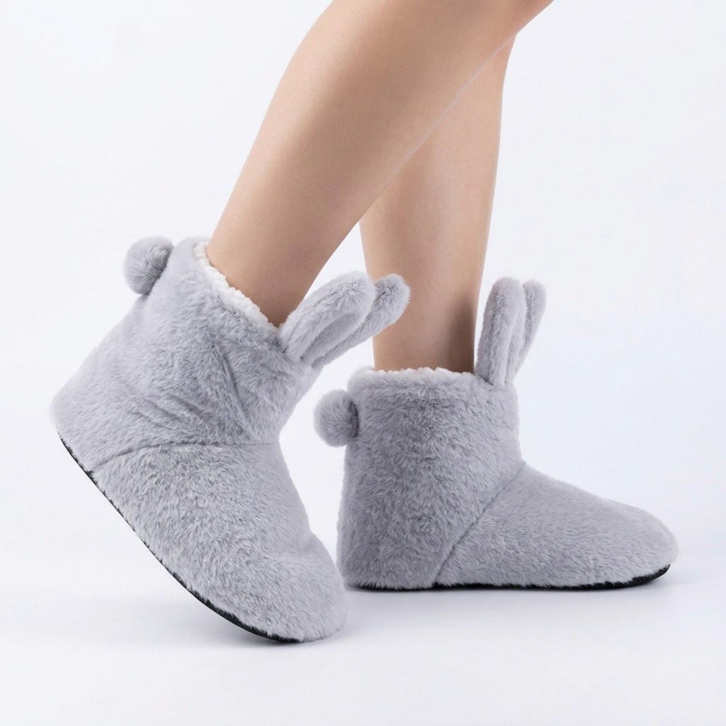 Fuzzy Bunny Slipper Boots