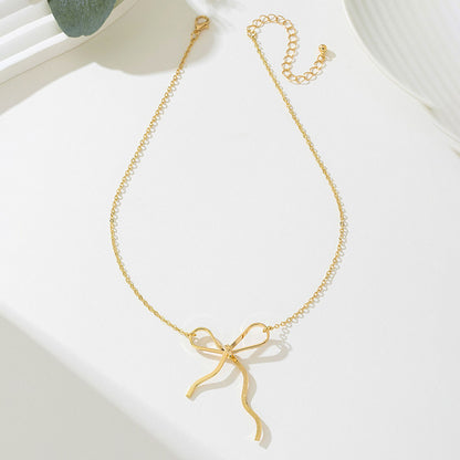 Women's Bow - Shaped Pendant Necklace