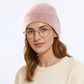 Ribbed Wool Knit Beanie Hat with Folded Cuff