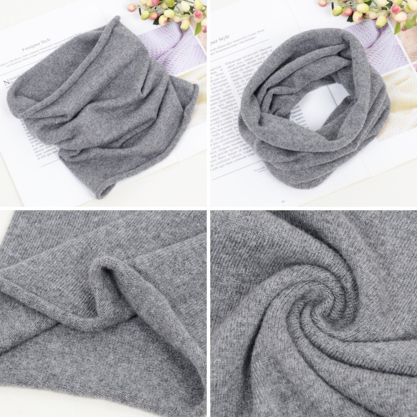 Soft Knit Neck Warmer with Cozy Layered Design 9x17 inches