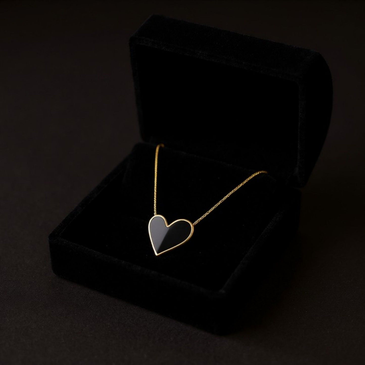 Heart Pendant Necklace with Enamel Finish Minimalist Chain Jewelry for Everyday Layering
