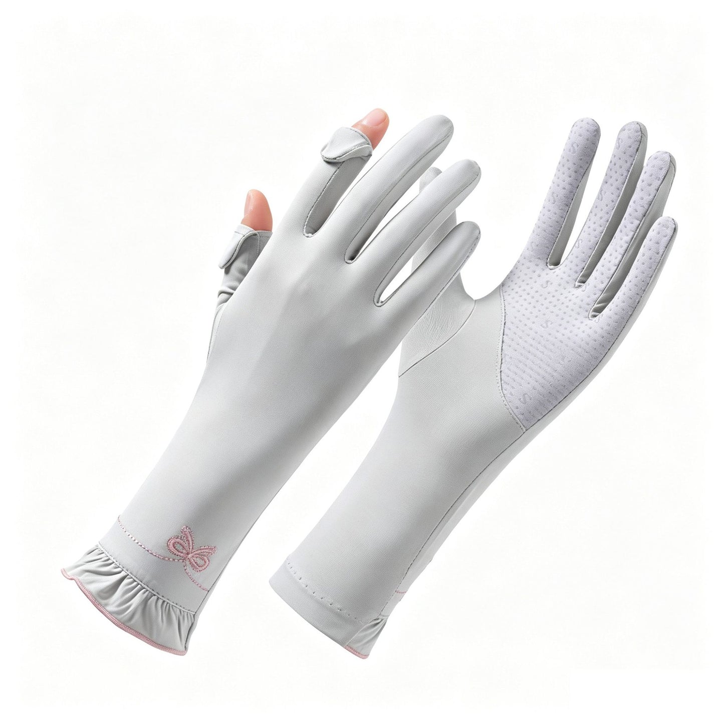 Long Cuff Fingerless Sun Protection Cycling Gloves