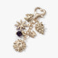 Floral Charm Keychain with Heart Clip Pendant Multi Shape Metal Bag Charm Key Ring Accessory