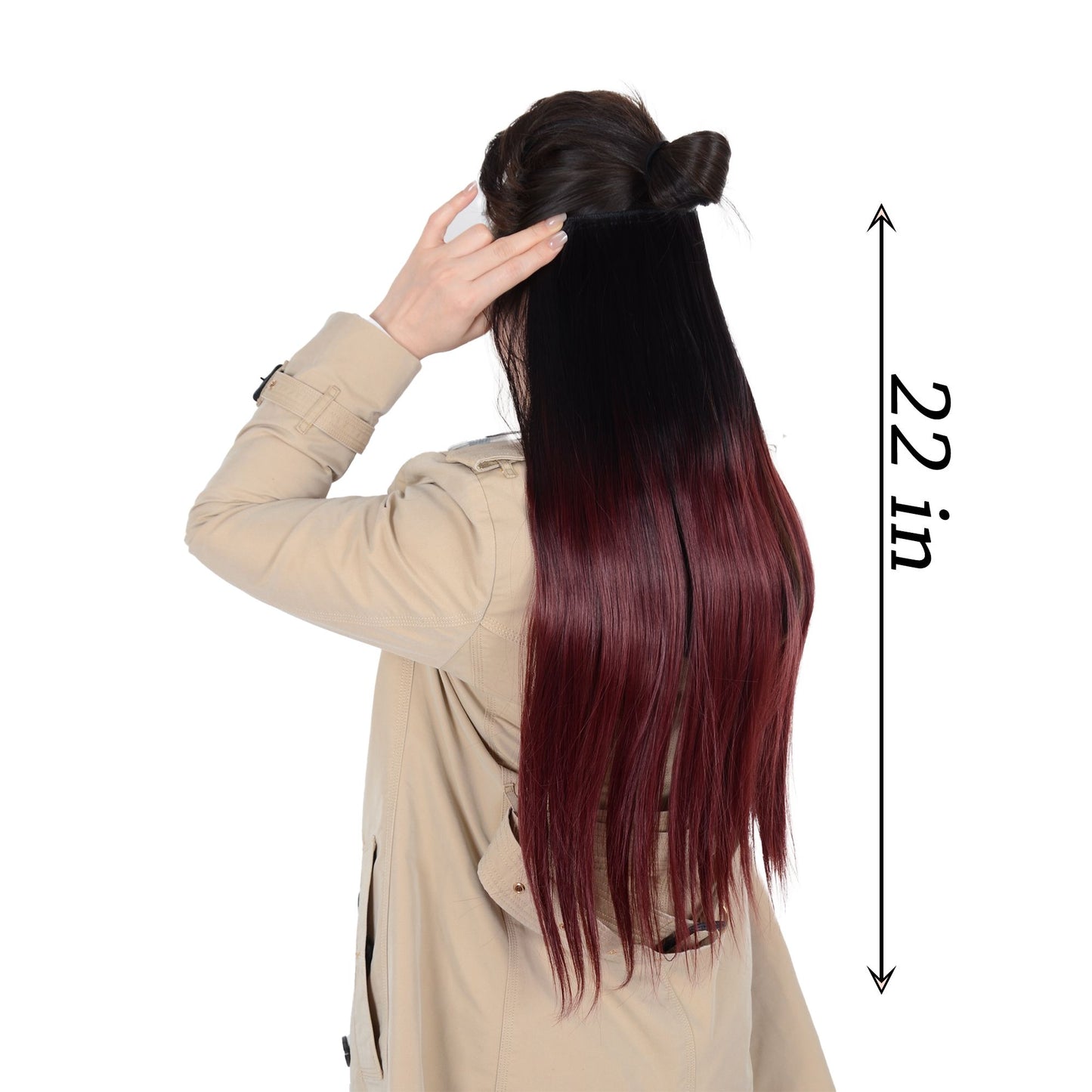 Longe Straight Natural Hair Extensions One Piece Invisible Wire Hair Extensions with Clip ins 22Inch